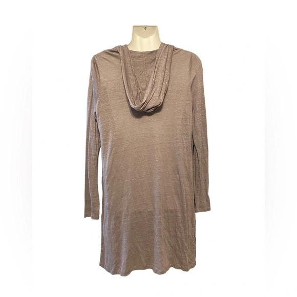 Cynthia Rowley 100% Linen Long Line Hooded Open Cardigan - Picture 3 of 7